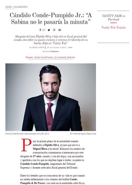 Cándido Conde-Pumpido en Vanity Fair